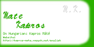 mate kapros business card